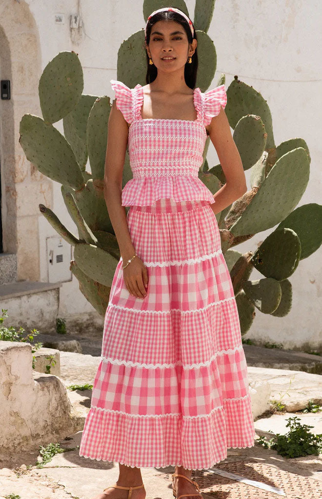 Candy Floss Gingham Kolkata Skirt