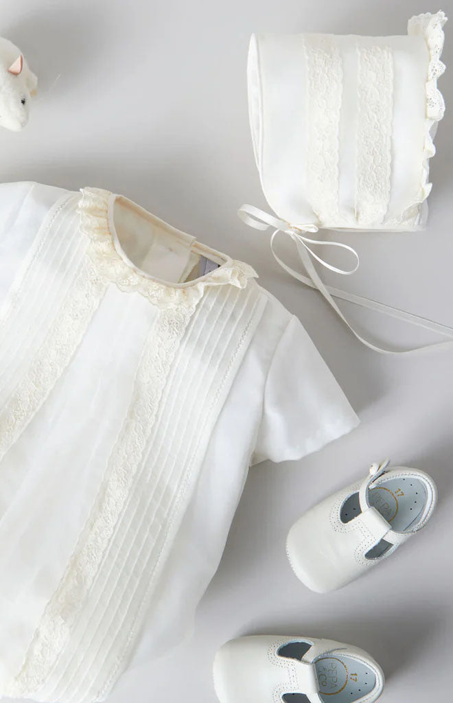 Cap Sleeve Lace Detail Romper in Ivory