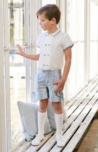 Boys Celebration Shorts in Blue silk