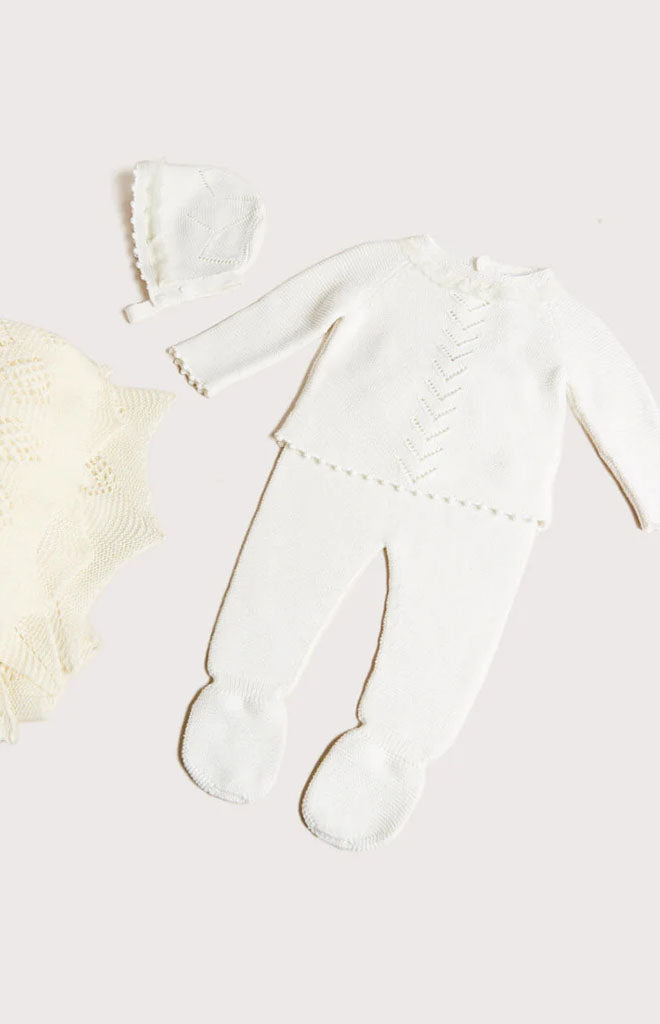 Delicate Lace Cotton Set in Ivory