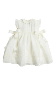 Embroidered Lace Trim Dress in Ivory