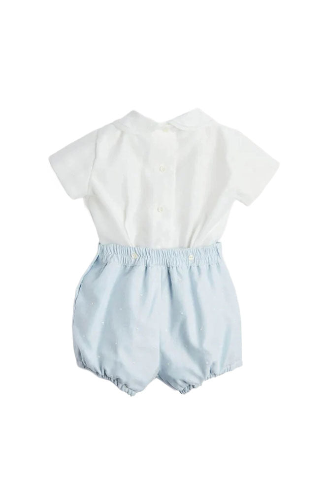 Peter Pan Collar Two Piece Set in Pale Blue