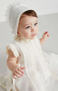 Panelled Christening Gown in Cream