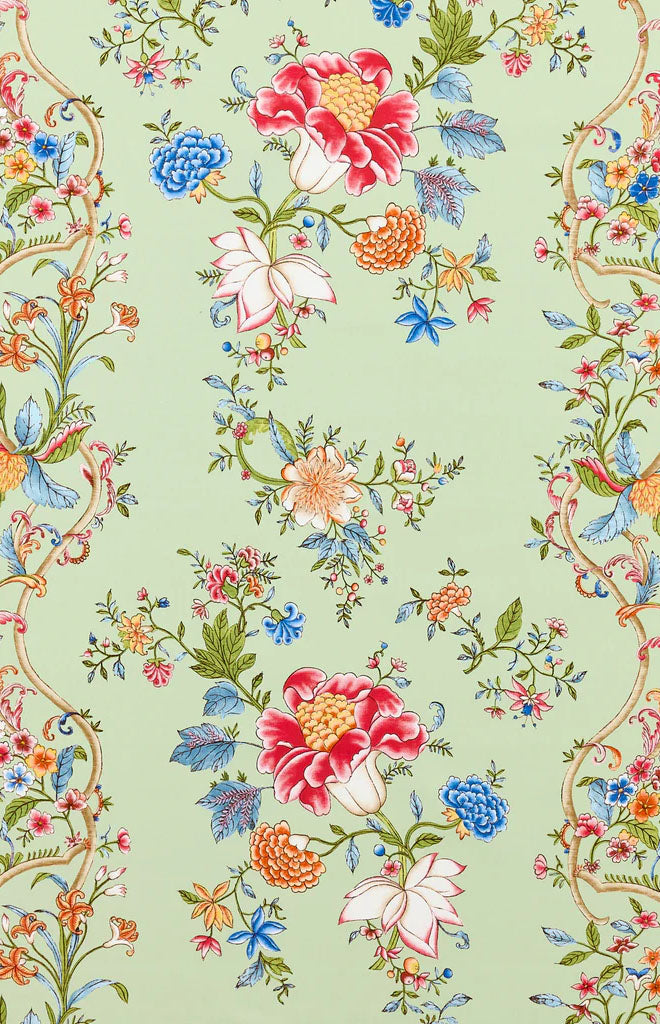 Camellia Trellis in Seafoam Posey, Fabric by the yard