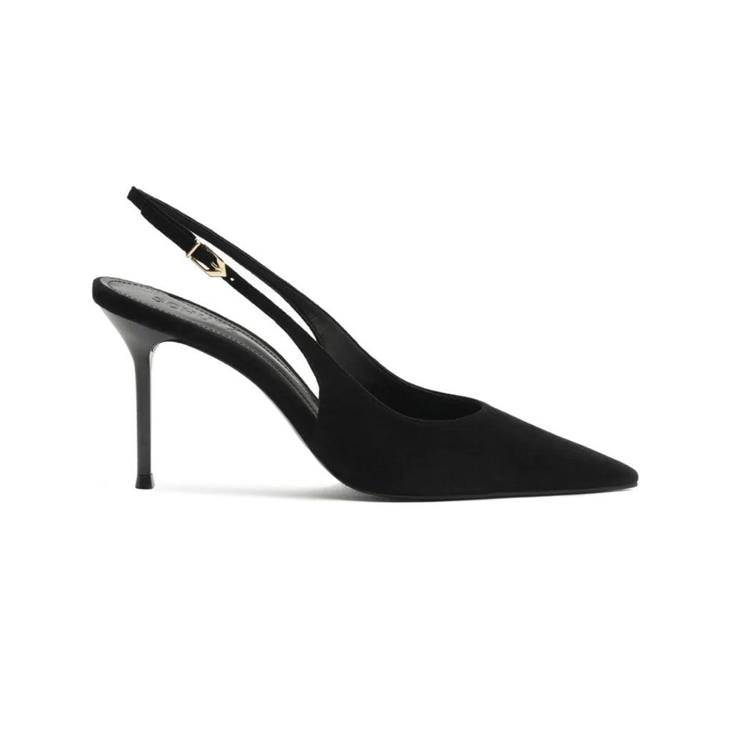 Alicia Sling Suede Pump in Black