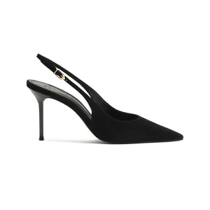 Alicia Sling Suede Pump in Black