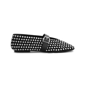 Eiza Glam Suede Flat in Black