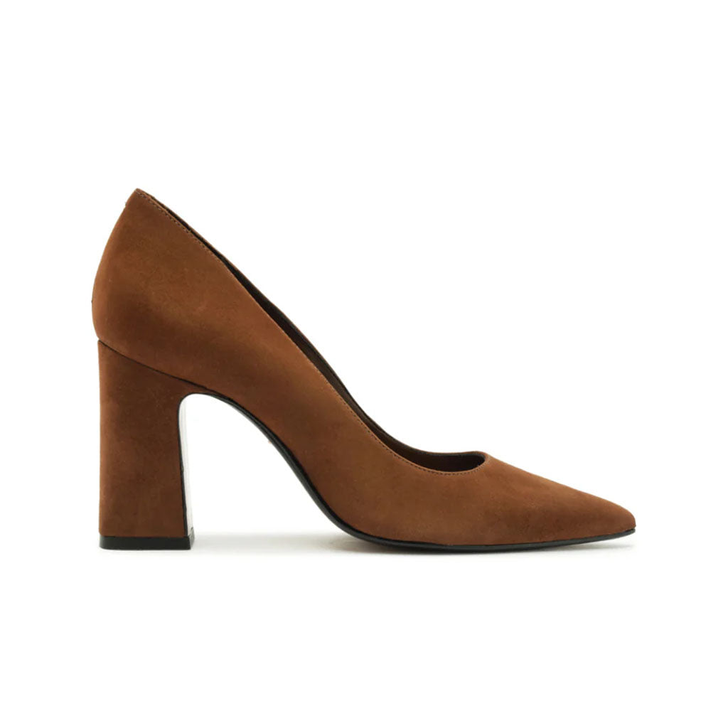 Eleanor Suede Pump in Pecan Brown