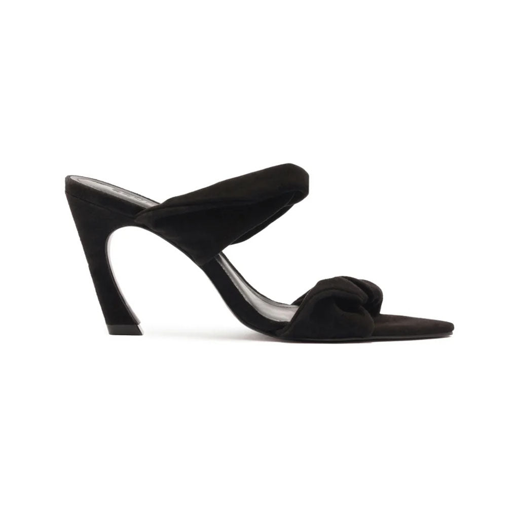 Meline Mule Suede Sandal in Black