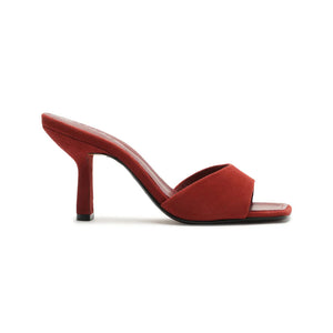 Posseni Suede Sandal in Red Brown