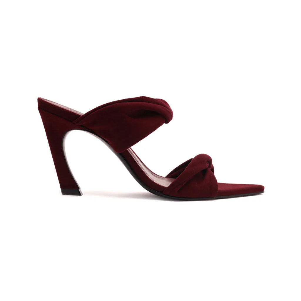 Meline Mule Suede Sandal in Vino