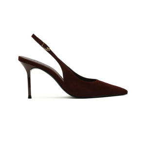 Alicia Sling Suede Pump in Root Brown