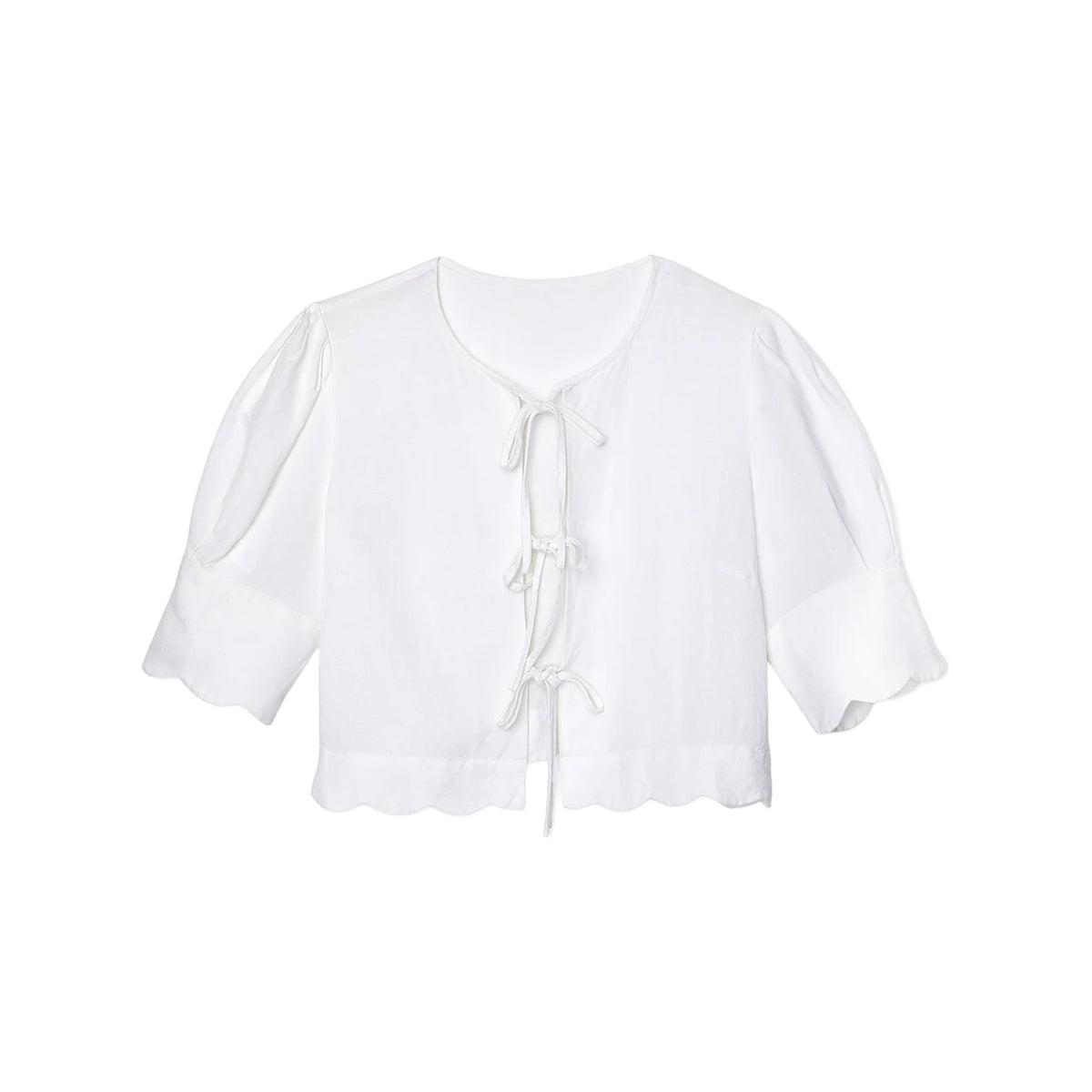 Scalloped Top in White