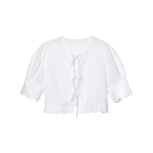 Scalloped Top in White