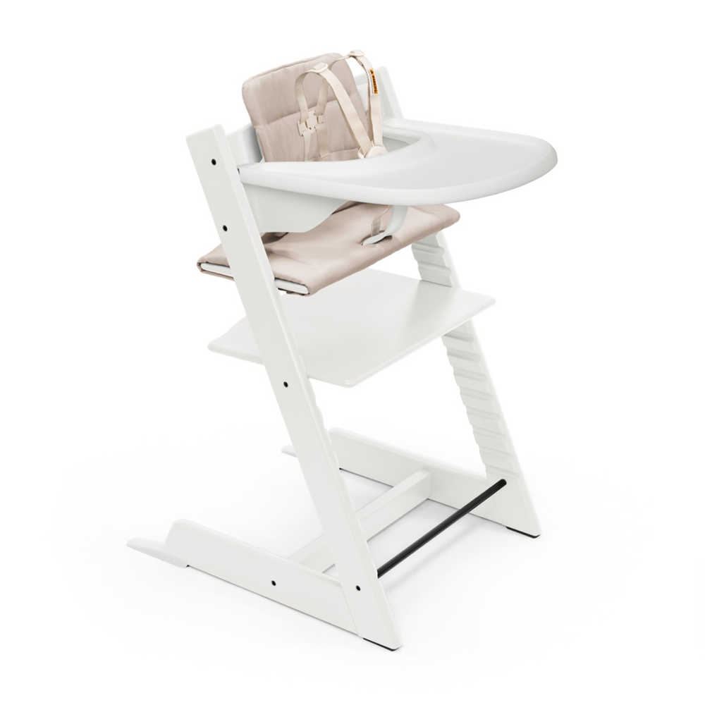 Tripp Trapp® High Chair, Cushion, and Tray in White