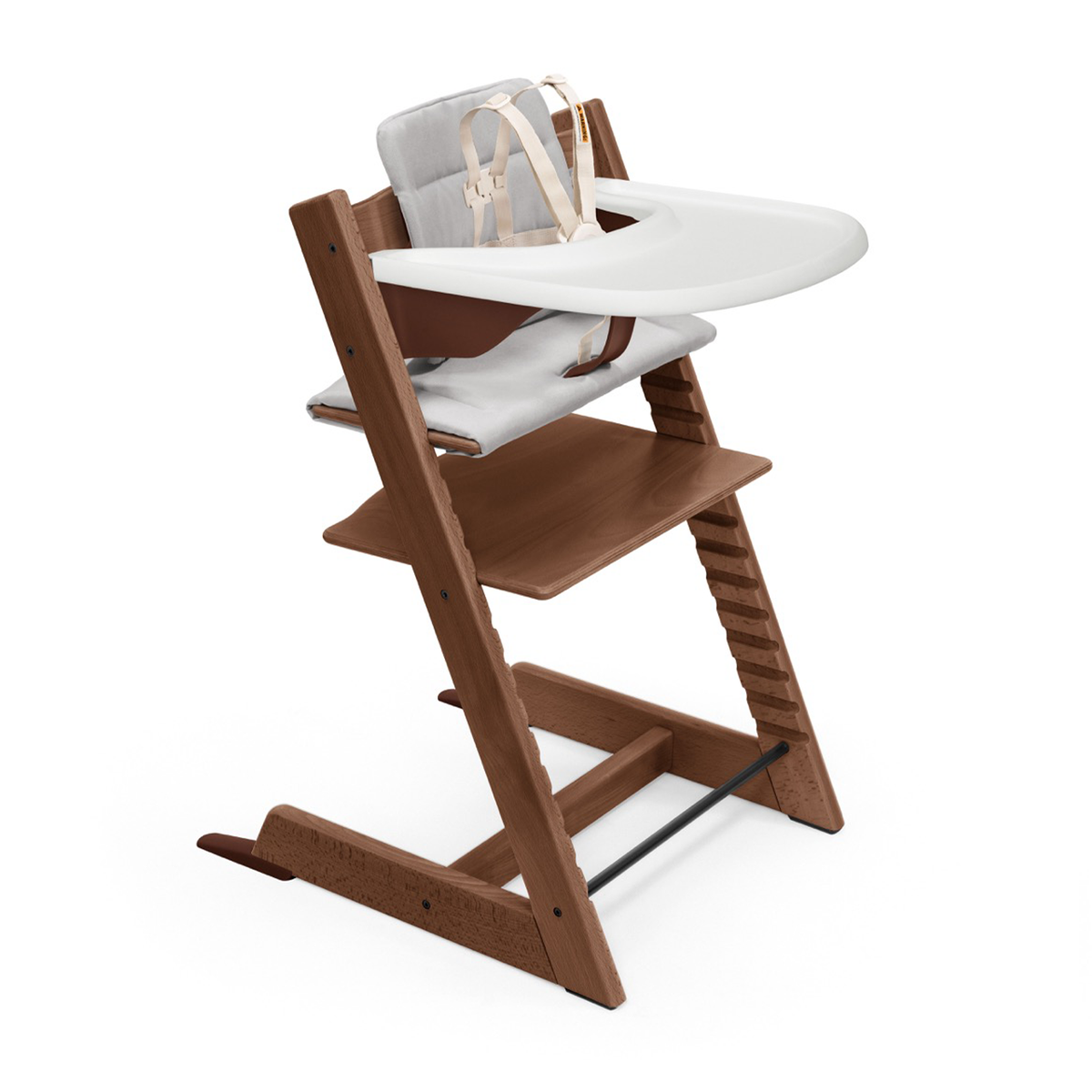 Tripp Trapp® High Chair, Cushion, and Tray in Warm Brown