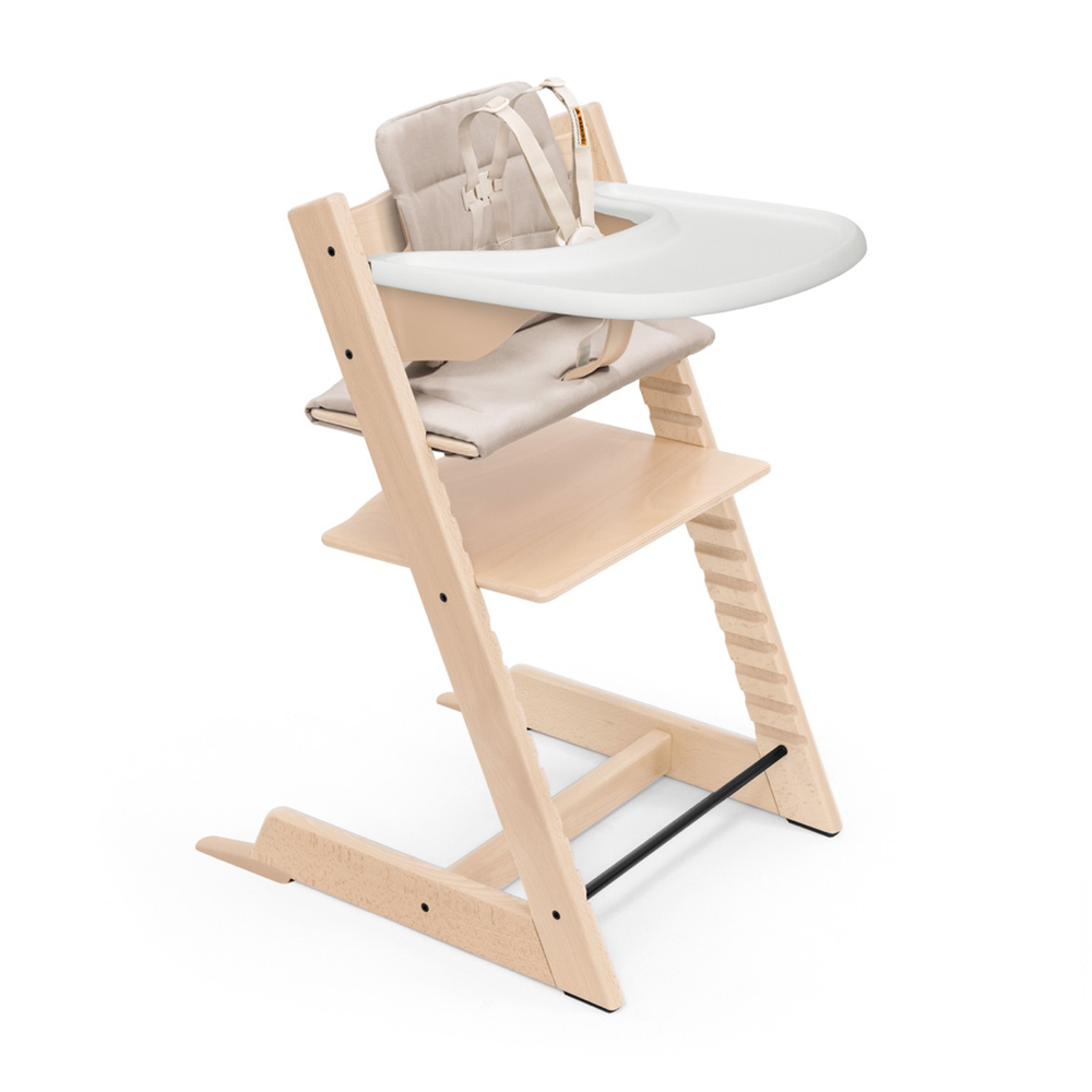 Tripp Trapp® High Chair, Cushion, and Tray in Natural