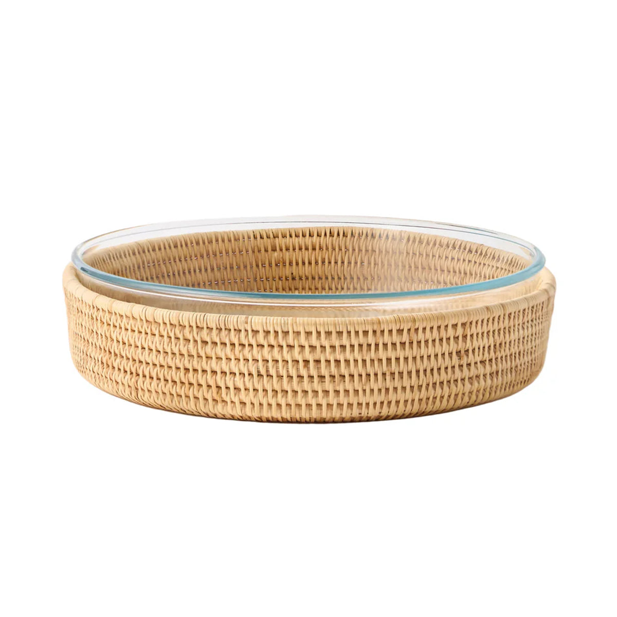 Rattan Sabbia and Glass Baking Dish, Round
