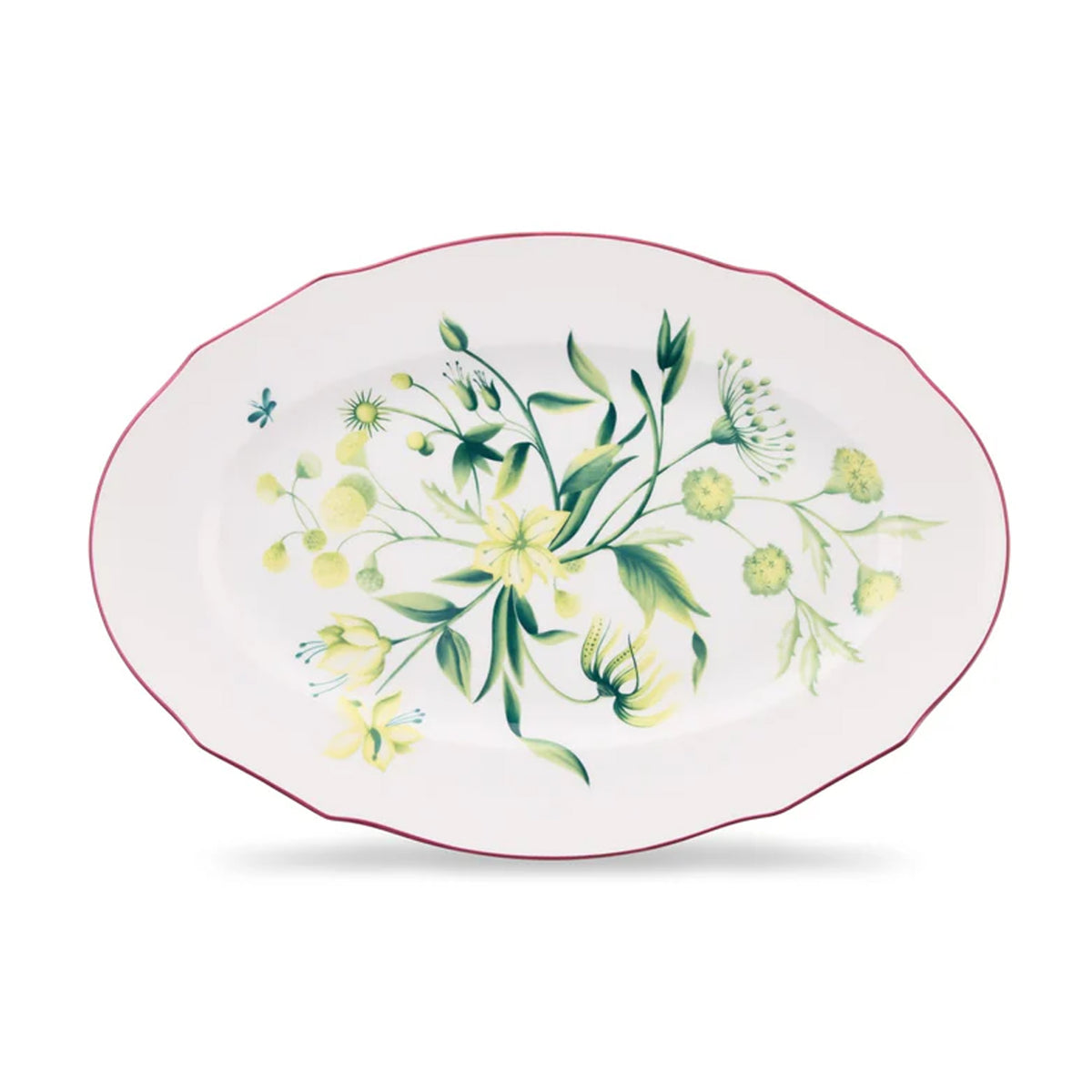 Florenza Acanto Fondo Bianco Duchessa Oval Flat Platter