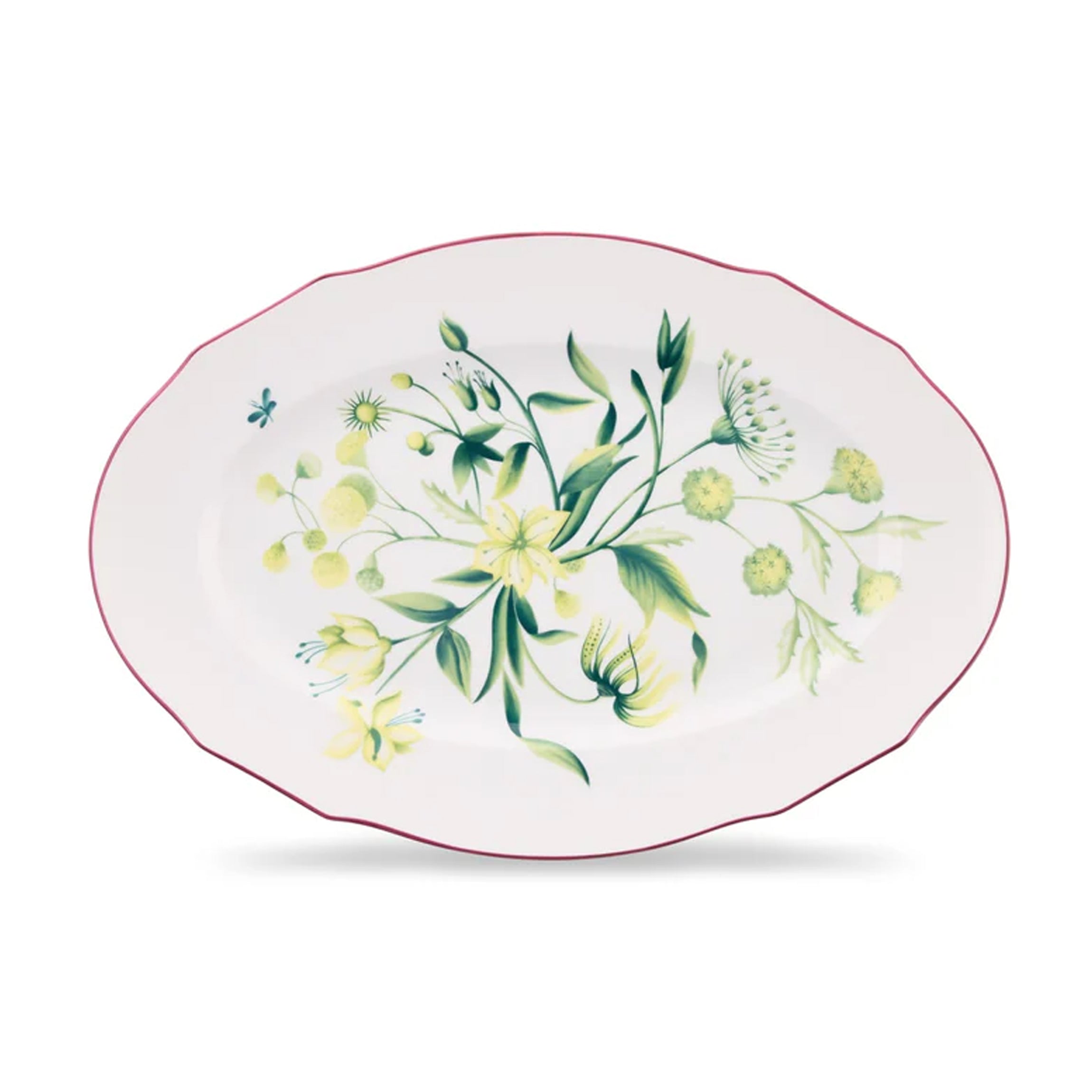 Florenza Acanto Fondo Bianco Duchessa Oval Flat Platter