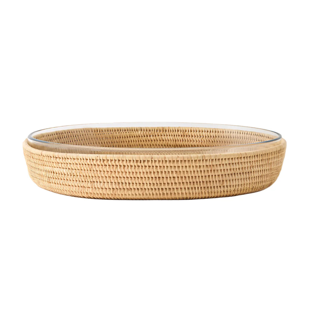 Rattan Sabbia and Glass Baking Dish, Oval
