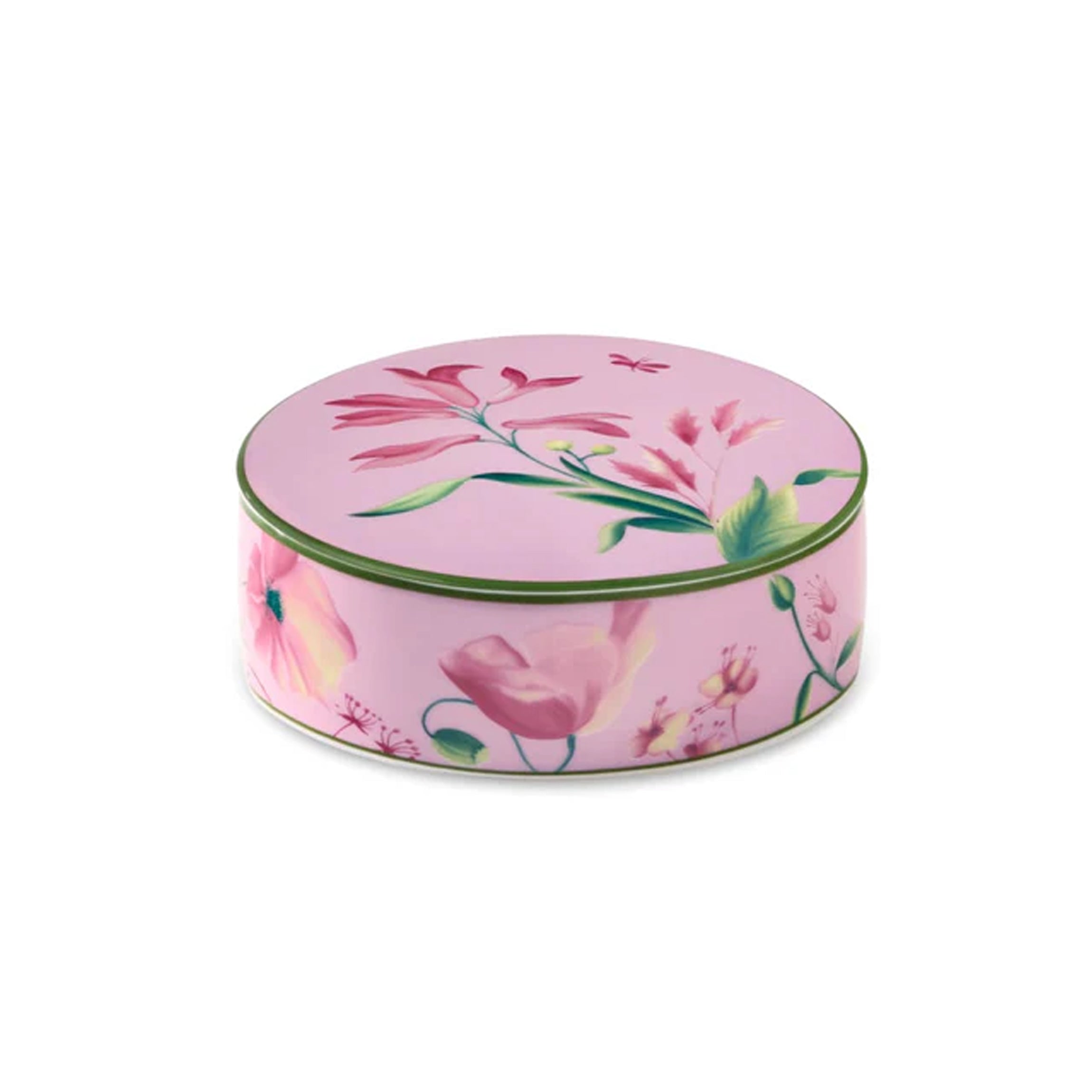 Florenza Malva Fondo Chiaro Oggetti Round Box with Cover