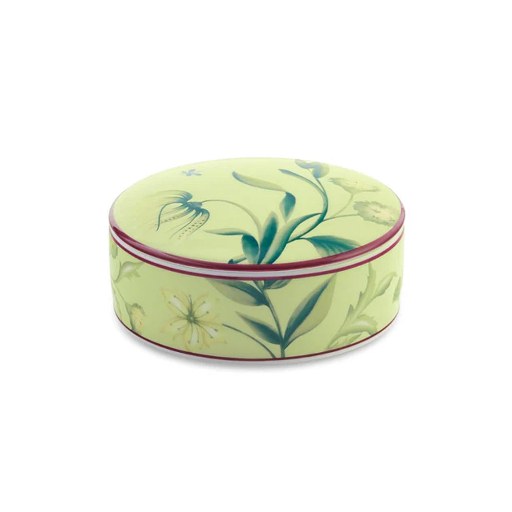 Florenza Acanto Fondo Chiaro Oggetti Round Box with Cover