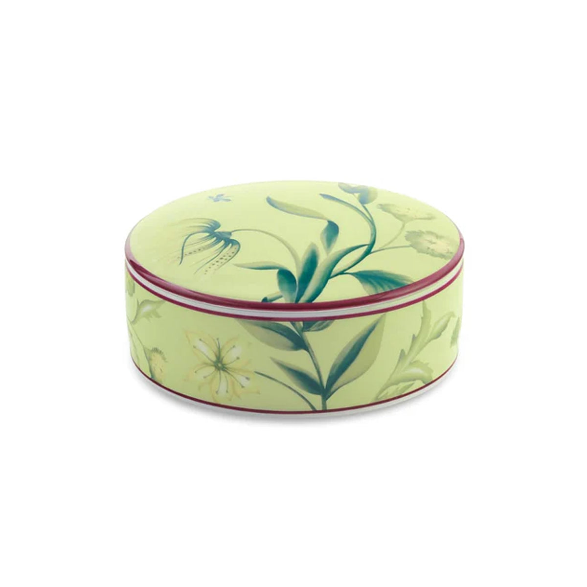 Florenza Acanto Fondo Chiaro Oggetti Round Box with Cover