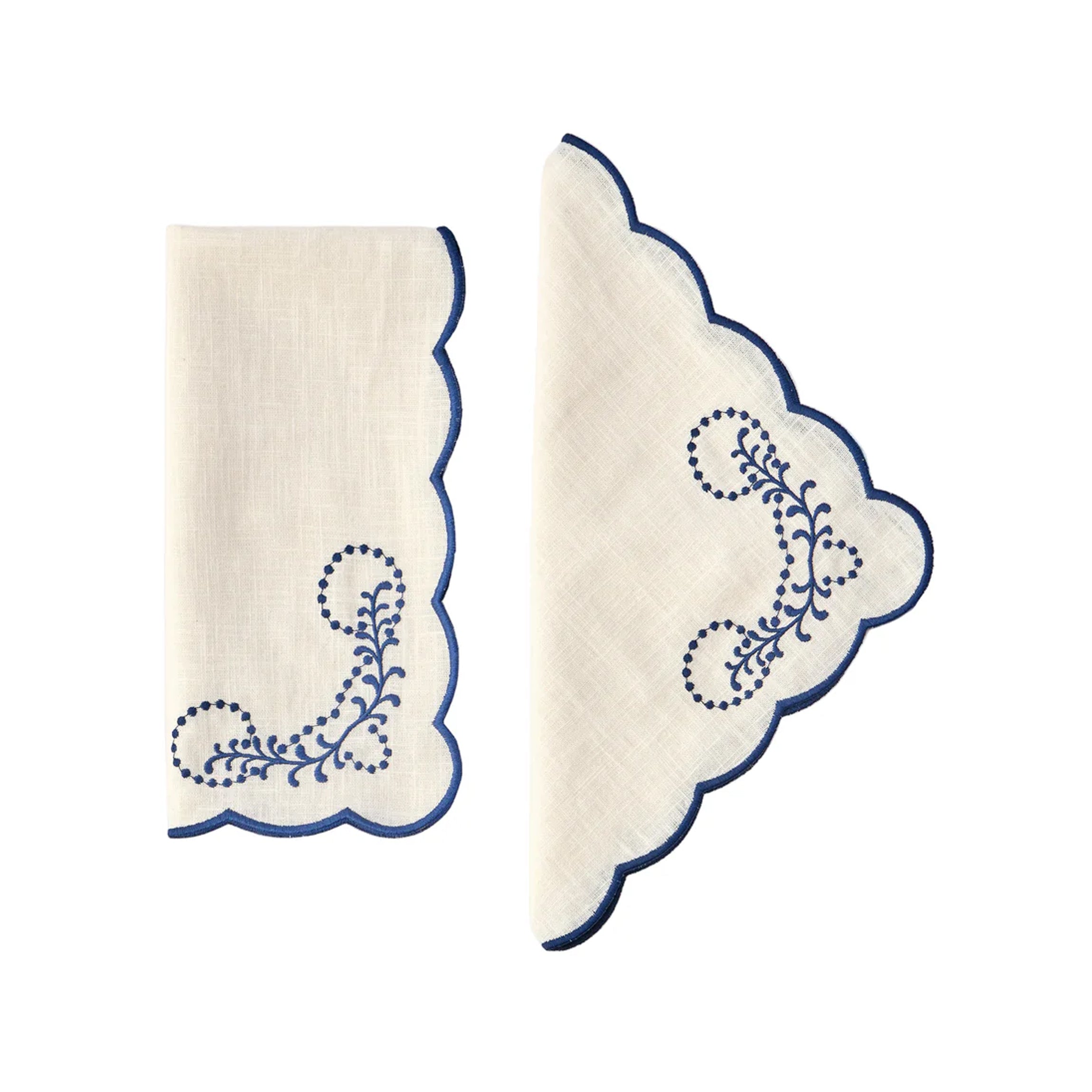 Jackie Embroidered Napkin in Blue
