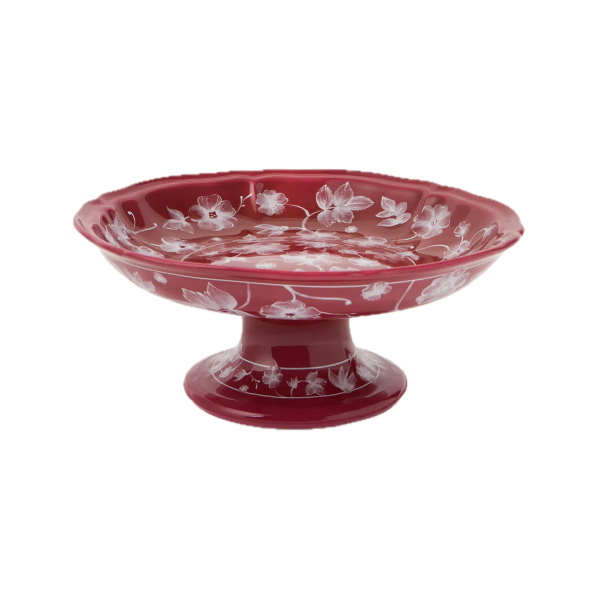 Floral Fruit Stand in Magenta by Ginori 1735