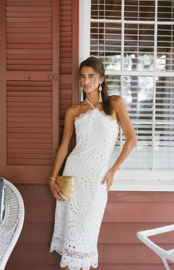 Amoria Midi Dress in White