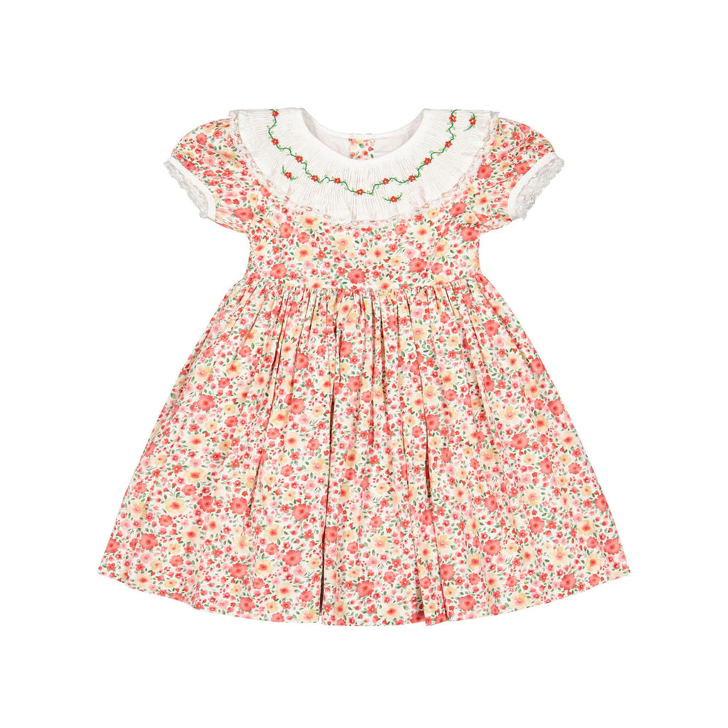 Celestine Red Floral Smocked Dress