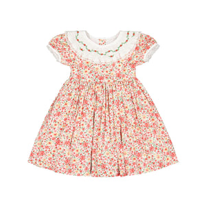 Celestine Red Floral Smocked Dress