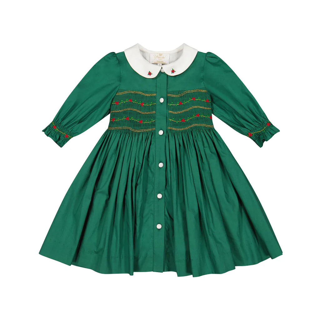 Olympe Green Smocked Christmas Dress