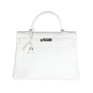 Hermès White Togo Retourne Kelly 35 PHW