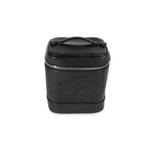 Chanel Vintage Black Caviar Vanity Case Handbag