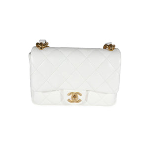 Chanel White Quilted Lambskin Small Funky Town Flap Bag