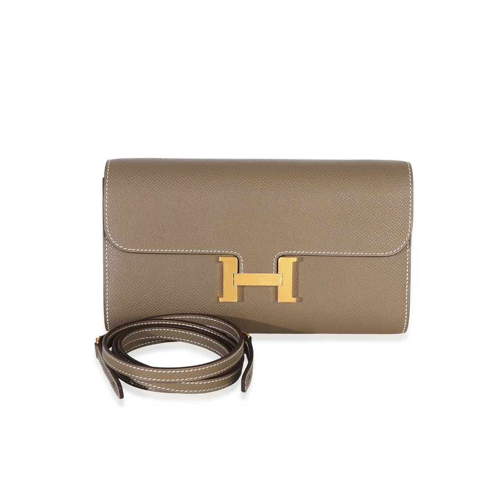 Hermès Etoupe Epsom Constance Wallet To Go GHW
