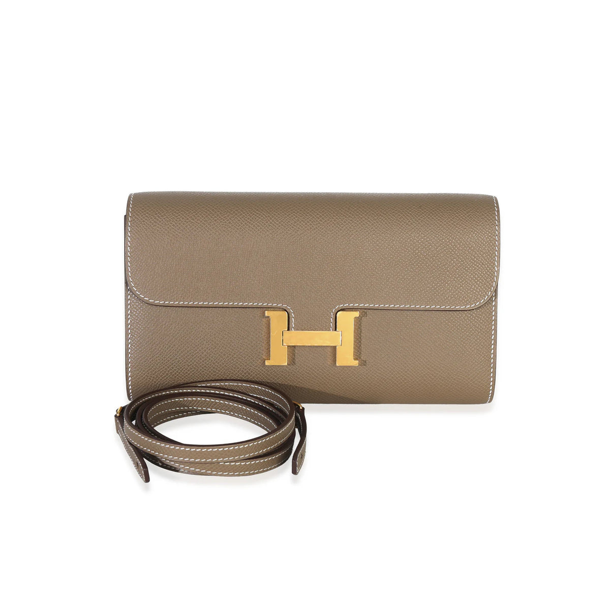 Hermès Etoupe Epsom Constance Wallet To Go GHW