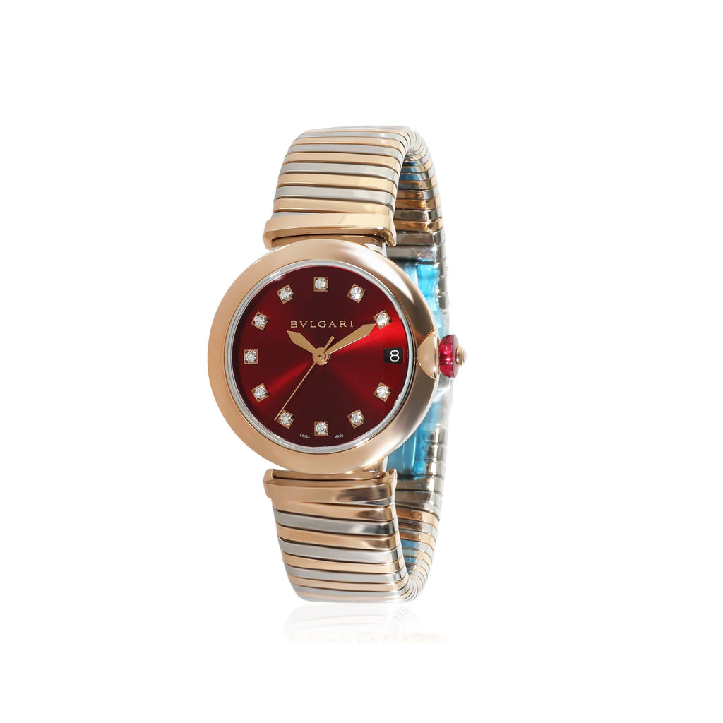 Bvlgari Lvcea Tubogas Unisex Watch in 18K Stainless Steel/Rose Gold