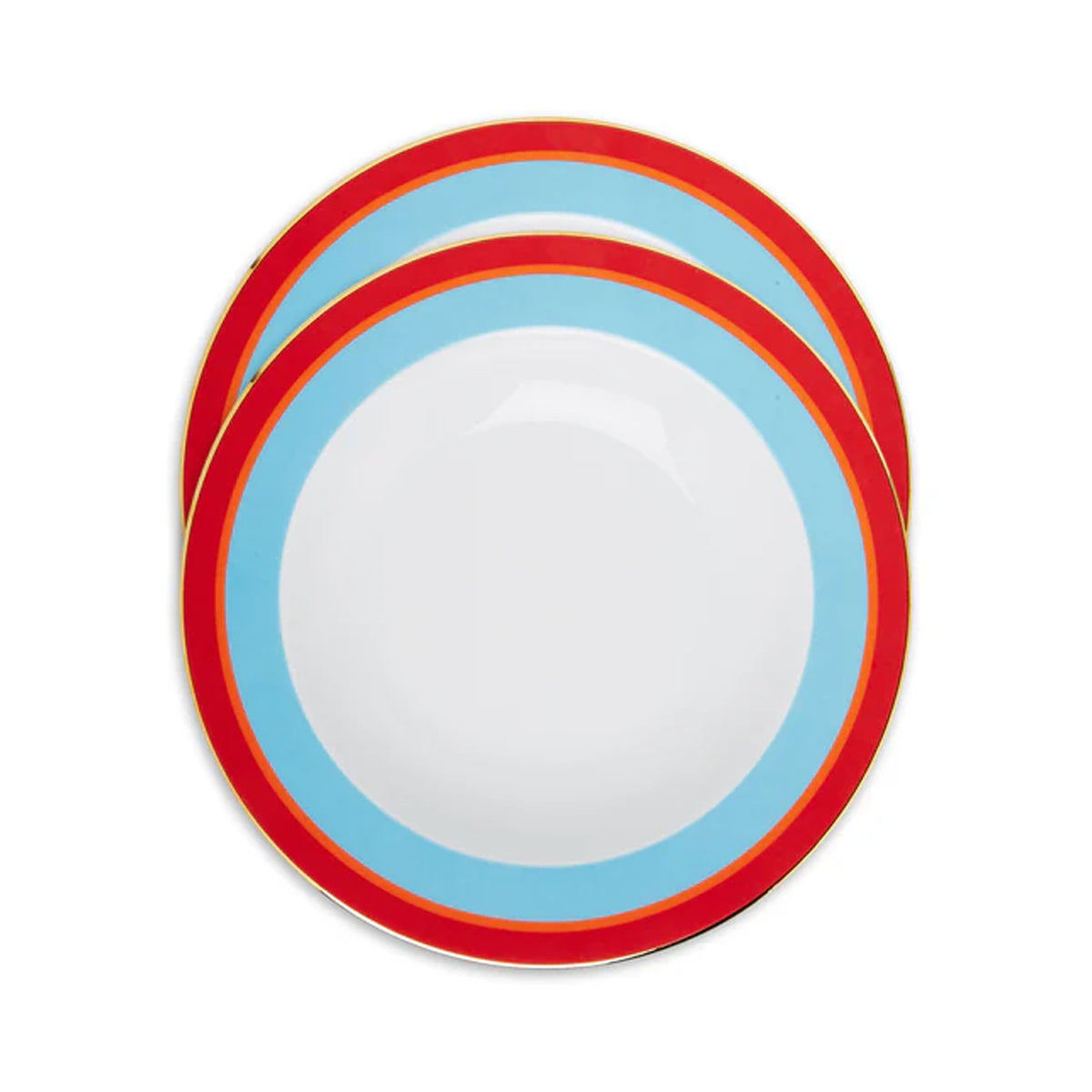 Soup Plates in Rainbow Azzurro Light Blue, Set of 2