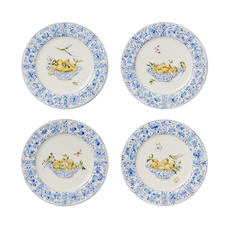 Delft Plates in Lemons, Set of 4