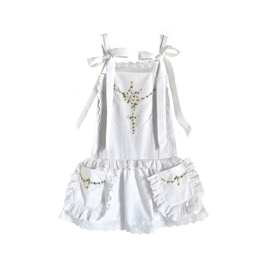 Heirloom Handkerchief Drop-Waist Dress in Delicate Daisy Chain, 6Y