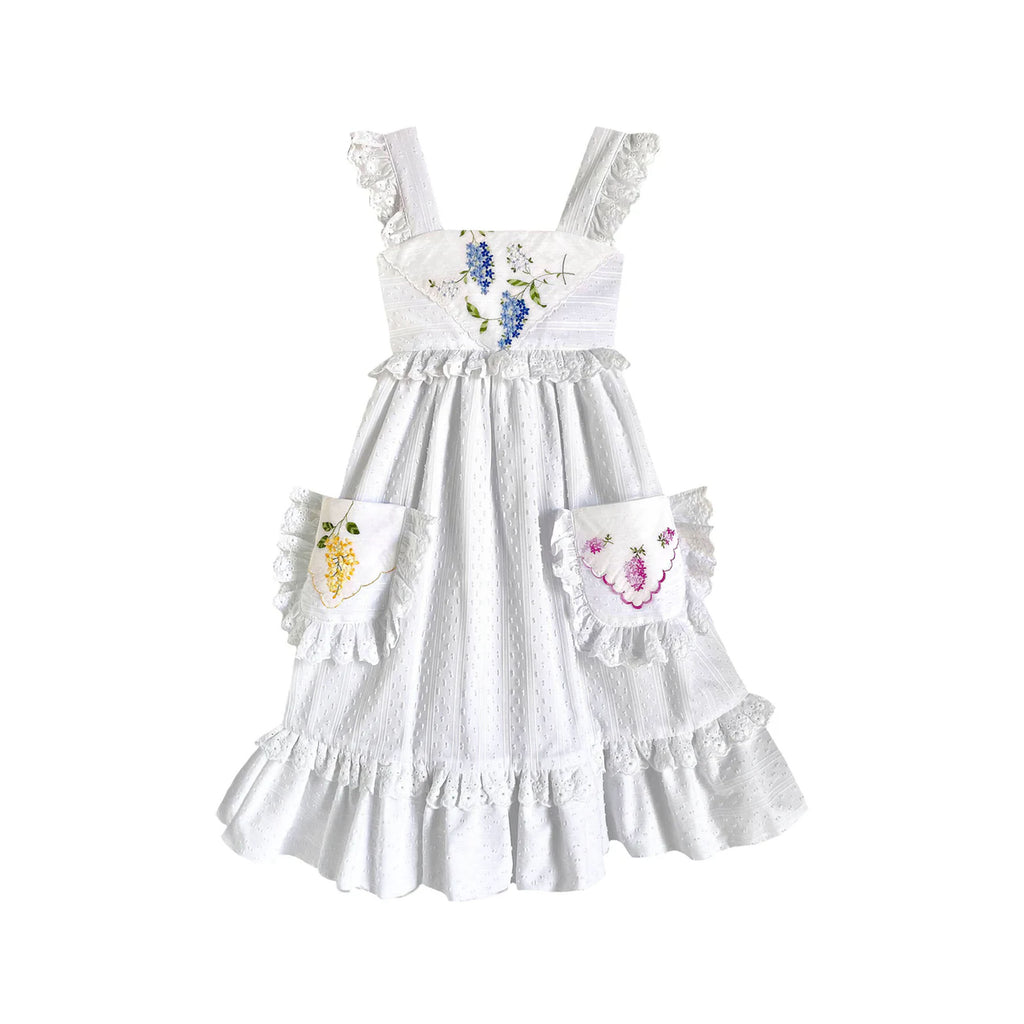 Heirloom Handkerchief Dress in Dancing Lilac Bunches, 8Y