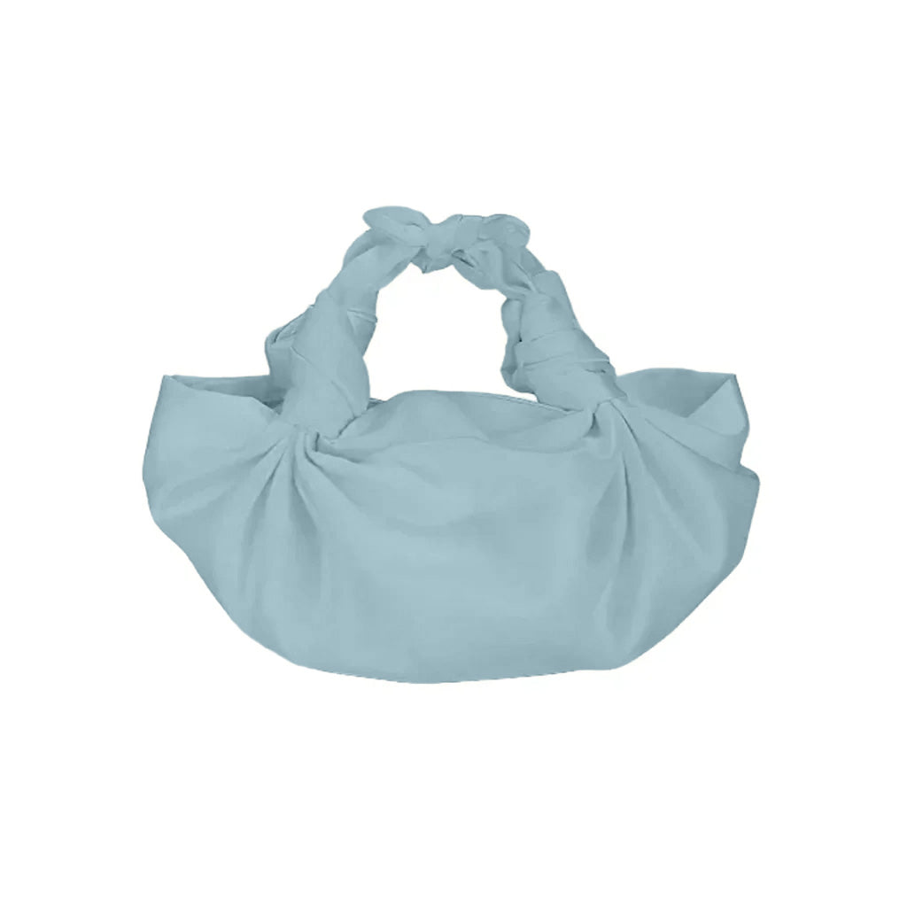 Medium Size Baby Blue NLA Silk Knot Bag