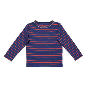 Edward T-Shirt in Navy Fine Stripe