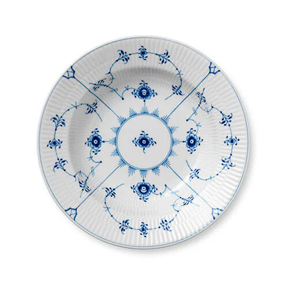 Blue Fluted Plain Rim Soup Bowls