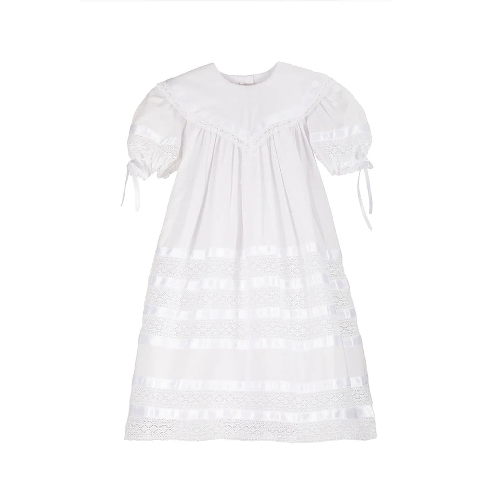 Savannah Lace Flower Girl Dress in White