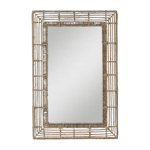 Beehive Jute Rectangular Mirror