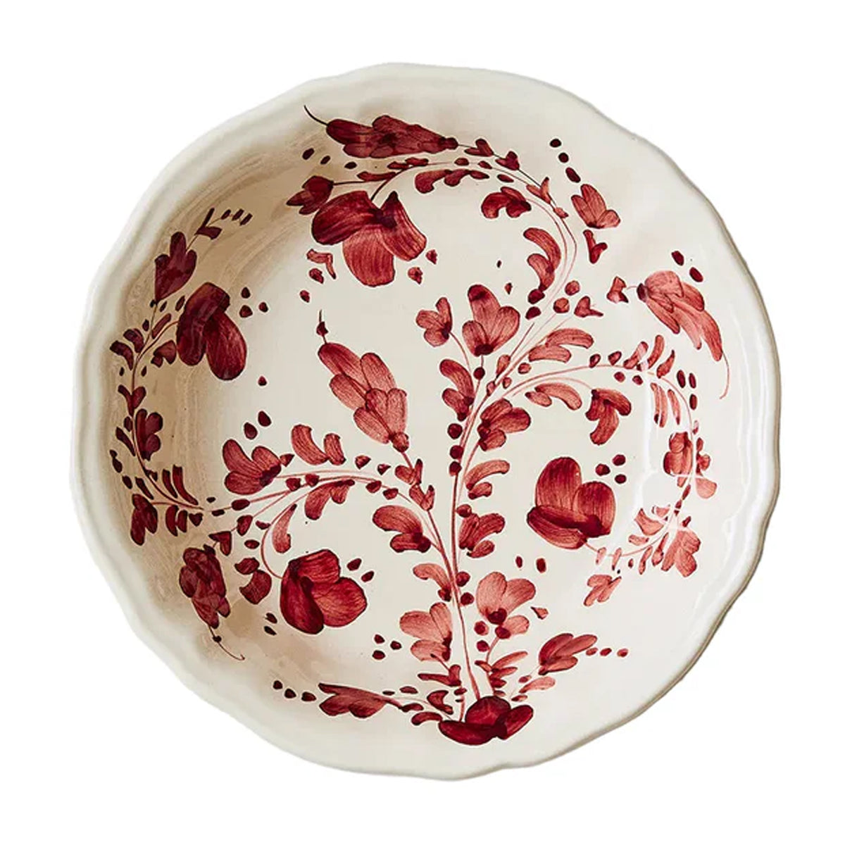 Flora Extra Large Serving Bowl in Burgundy